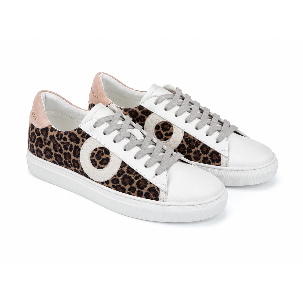 Oliver Cabell Low 1 Leopard Sneakers Italian Leather Calf Hair Shoes Size 42 NEW